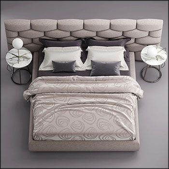 欧式高端双人床素材之家精选3D模型