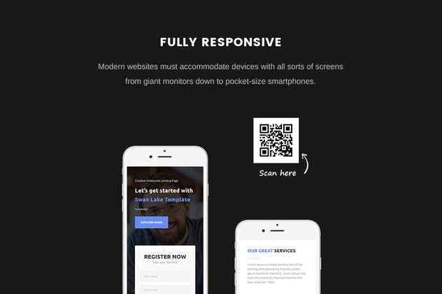 现代创意品牌宣传着陆页HTML模板素材库精选 Swan Lake – Marketing Landing Page插图(2)