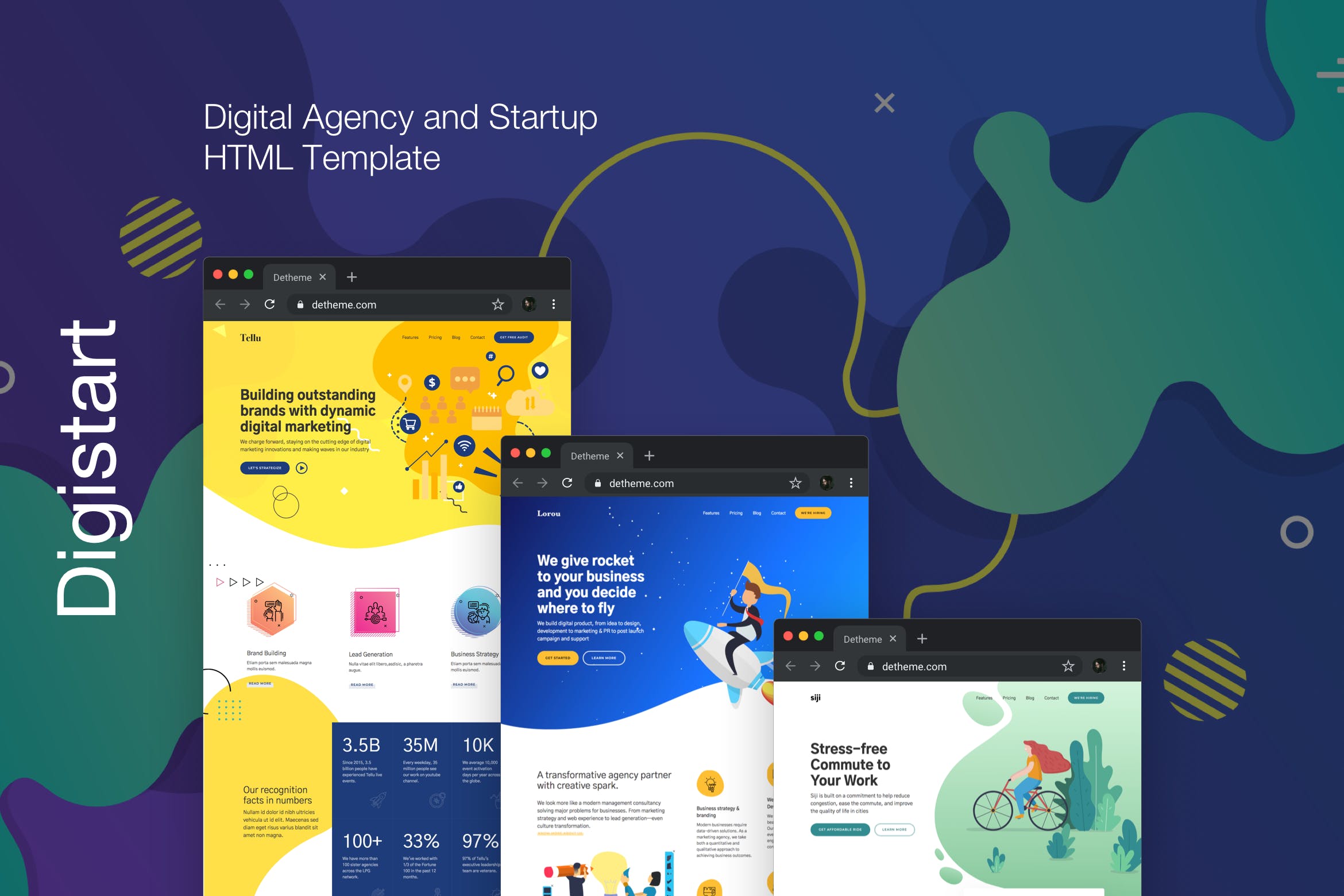 创意数码产品企业官网建设HTML模板素材库精选 Digistart – Digital Company HTML Template插图