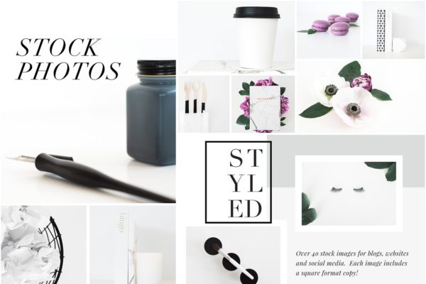 简单女性美丽风格社交媒体博客贴图模板素材库精选 Stock Photo Bundle | The Lovely One