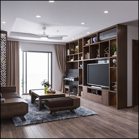 现代中式客厅场景素材之家精选3D模型By DaoHoang