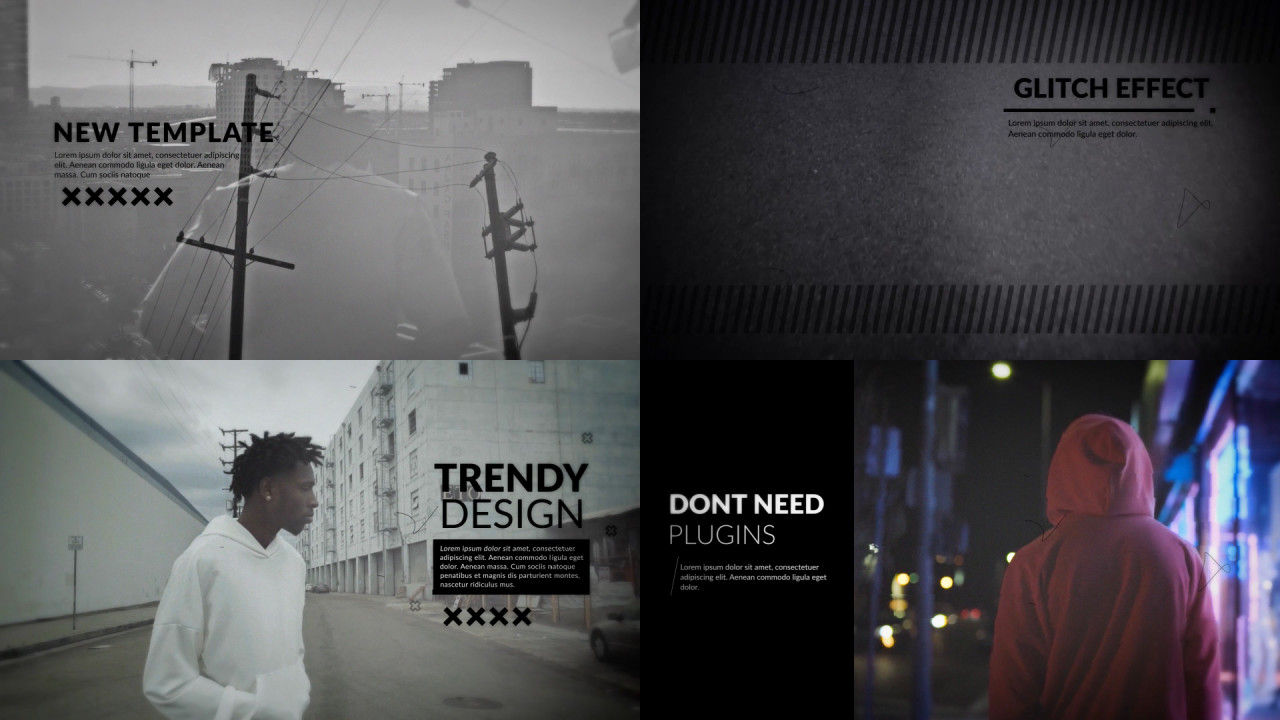 带有毛刺效果的产品视频介绍素材库精选AE模板