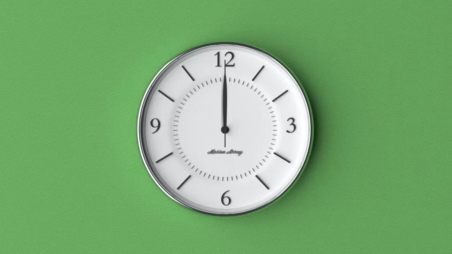 现代简洁创意的逼真壁挂式时钟素材库精选AE模板