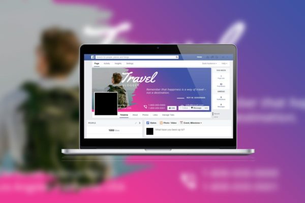 旅行品牌Facebook时间轴封面设计模板素材库精选 Travel Brush Facebook Timeline Cover