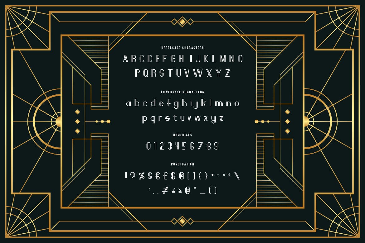 复古几何风格装饰艺术设计字体 Bridge Line – Art Deco Display Typeface插图(1)