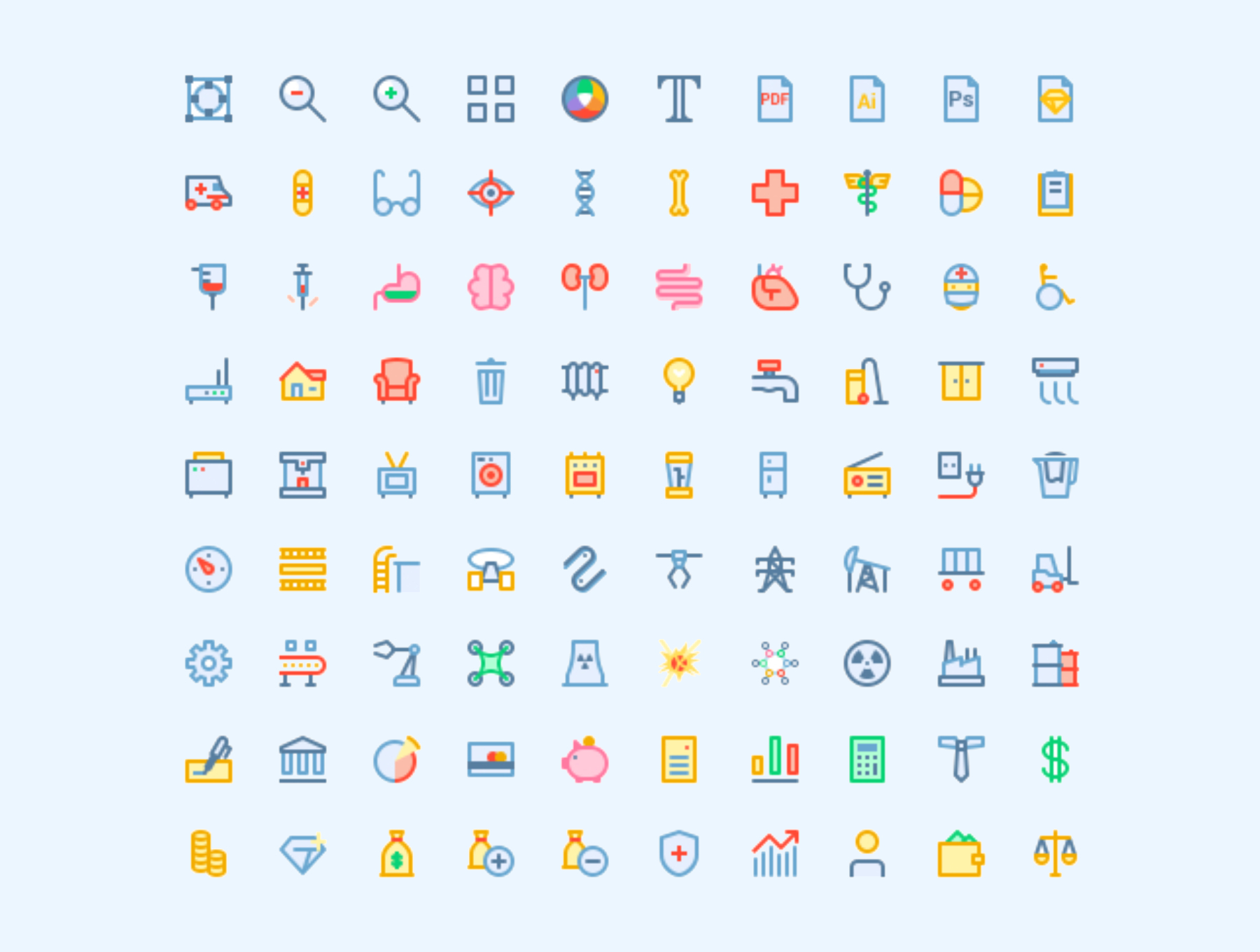 素材库下午茶：APP常用彩色图标下载[Ai,PSD]插图(5)