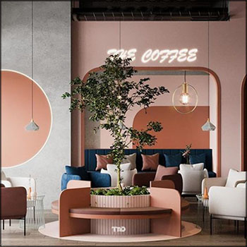 咖啡店室内场景素材之家精选3D模型by Tuong Nguyen Duy