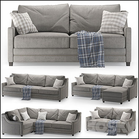 双人简约转角组合沙发素材之家精选3D模型