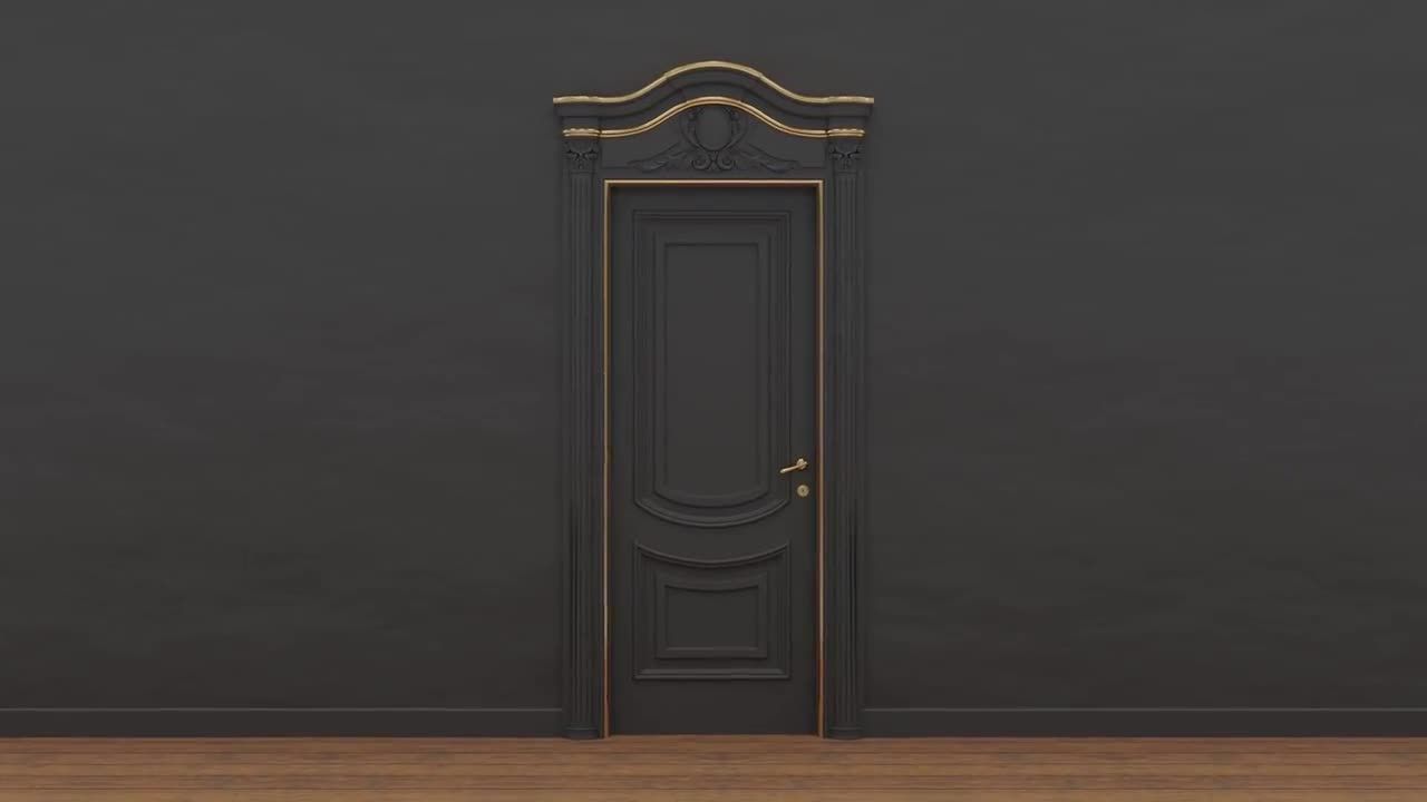 动态打开的木门logo片头展示素材库精选AE模板