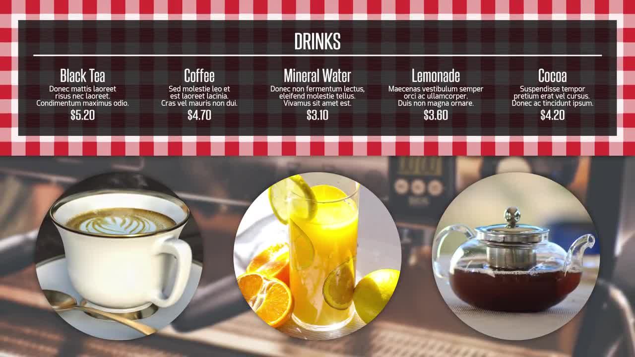 餐厅菜单展示动画pr视频模板