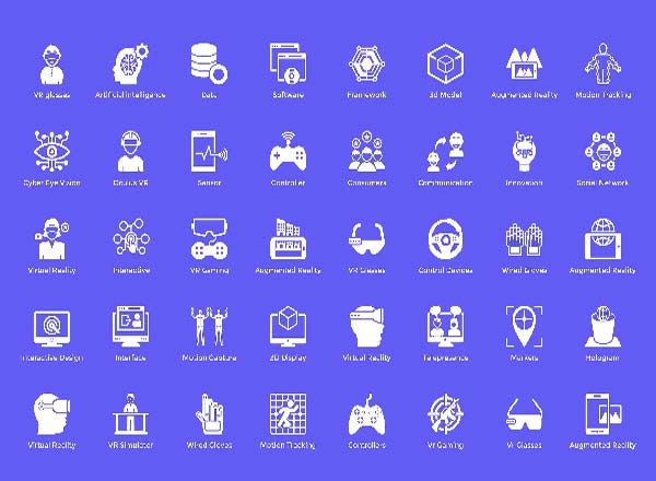 “虚拟现实”VR相关特色图标插图(1)