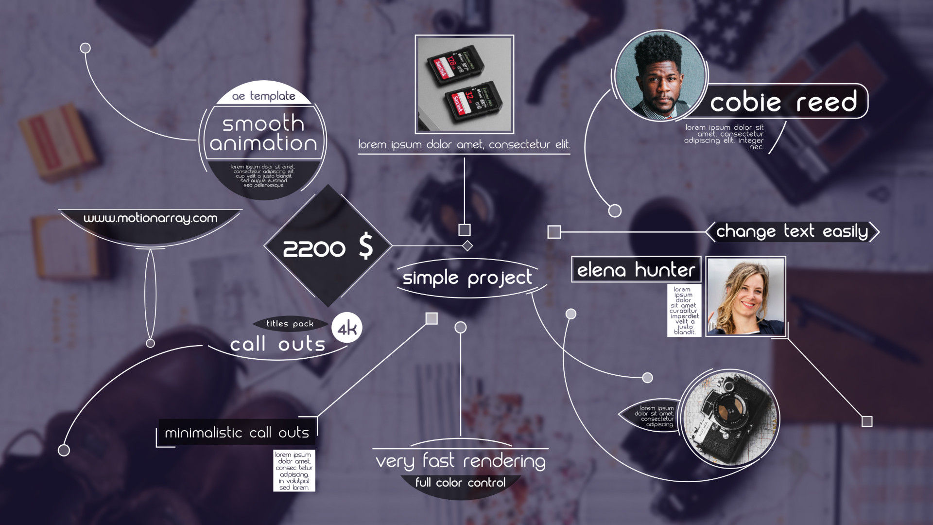 简约标注标题4k动画素材库精选AE模板