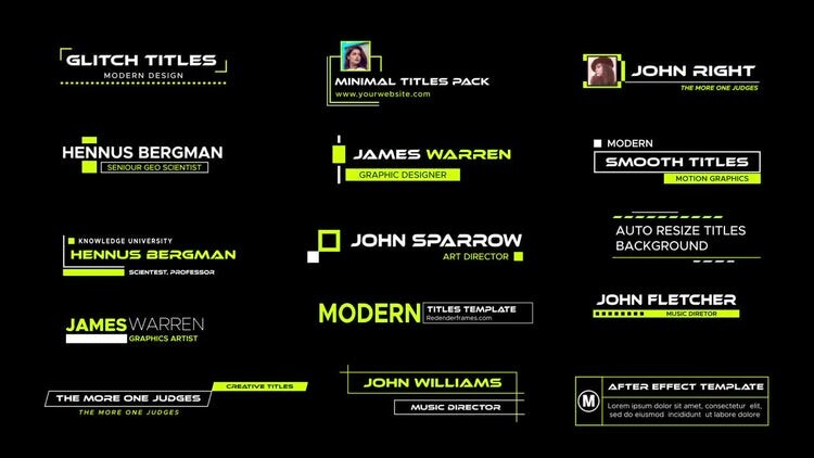 15个现代精美的小故障标题素材库精选AE模板