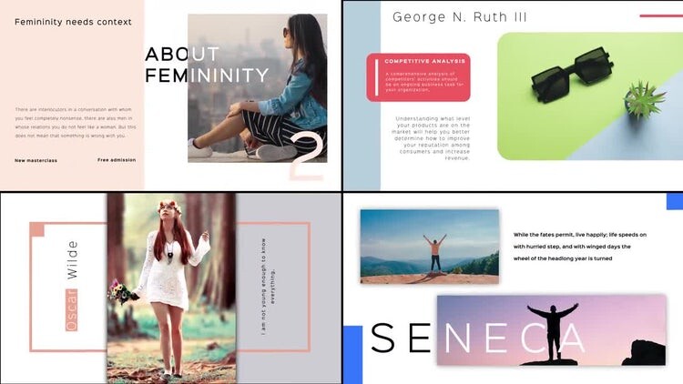 干净优雅的文本开场白素材库精选AE模板