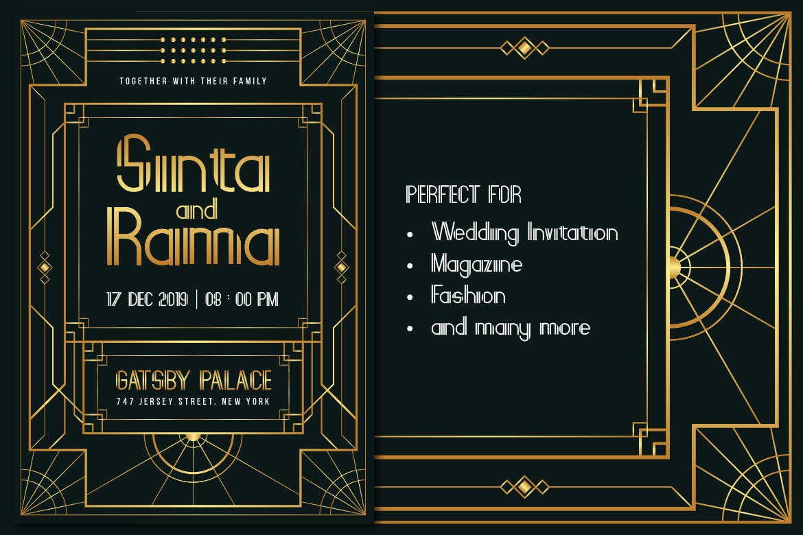 复古几何风格装饰艺术设计字体 Bridge Line – Art Deco Display Typeface插图(2)