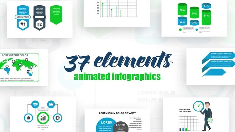 干净创意的信息图表动画素材库精选AE模板