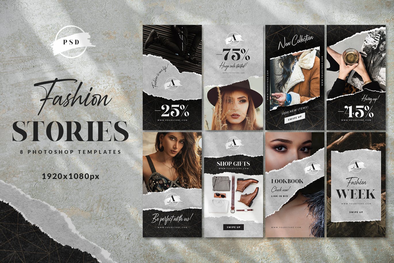 撕纸设计风格品牌促销/新品发布Instagram社交推广素材 Torn Paper Instagram插图(3)