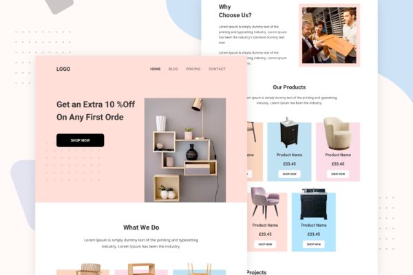 实木家具品牌推广EDM邮件营销模板 Wood Market – Email Newsletter