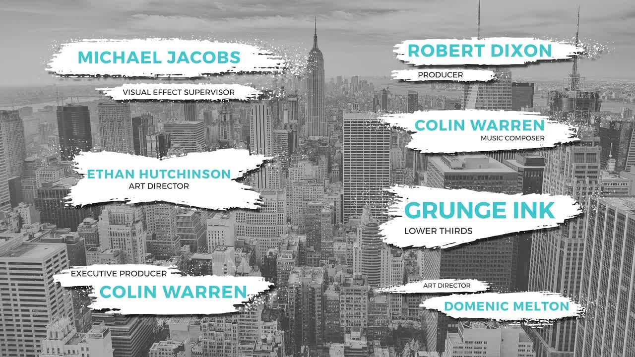 墨水下三分之一标题素材库精选pr模板