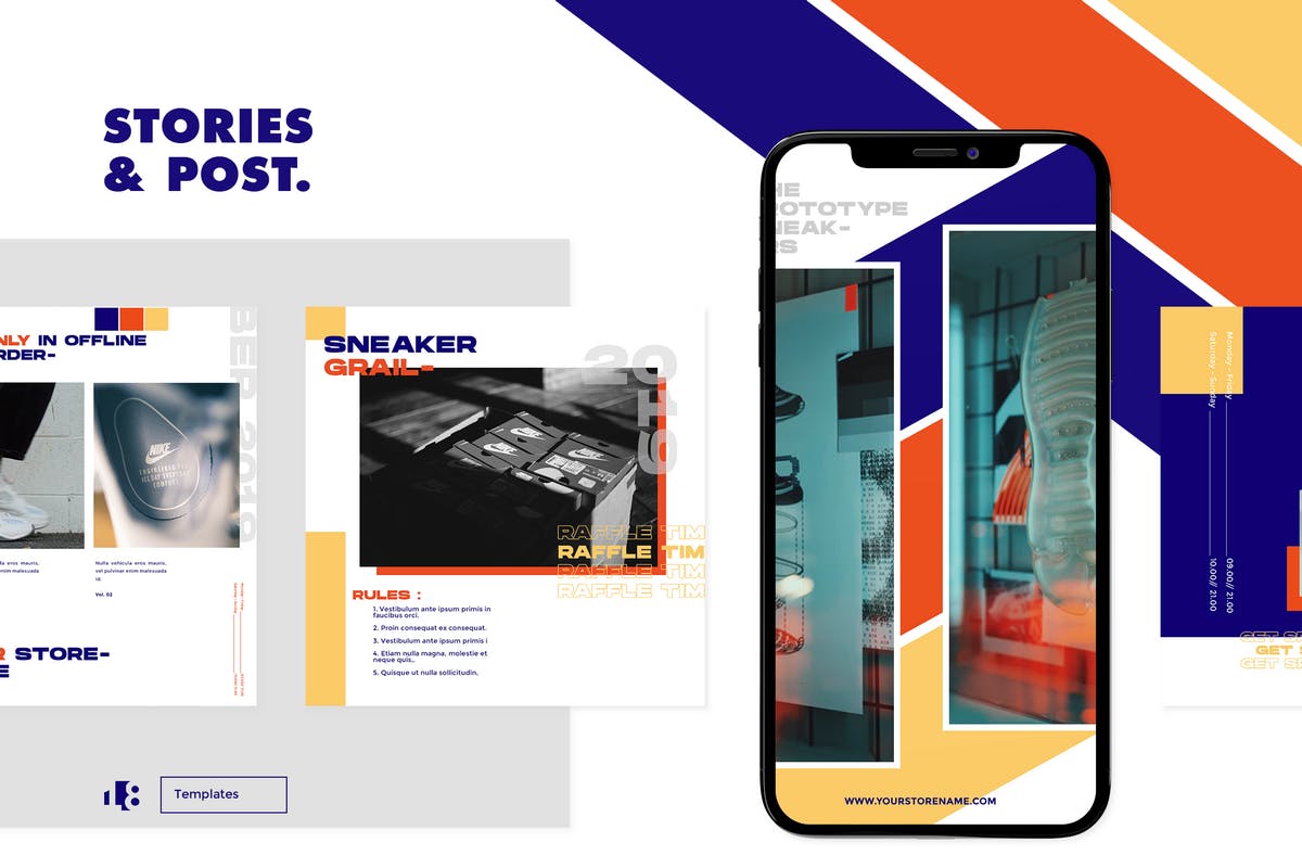 品牌故事社交推广Instagram平台设计模板素材库精选素材v2 Instagram Template vol.2插图(3)