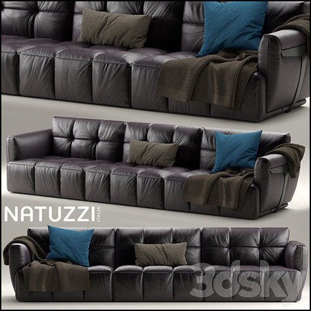 NATUZZI三人座真皮沙发素材之家精选3D模型