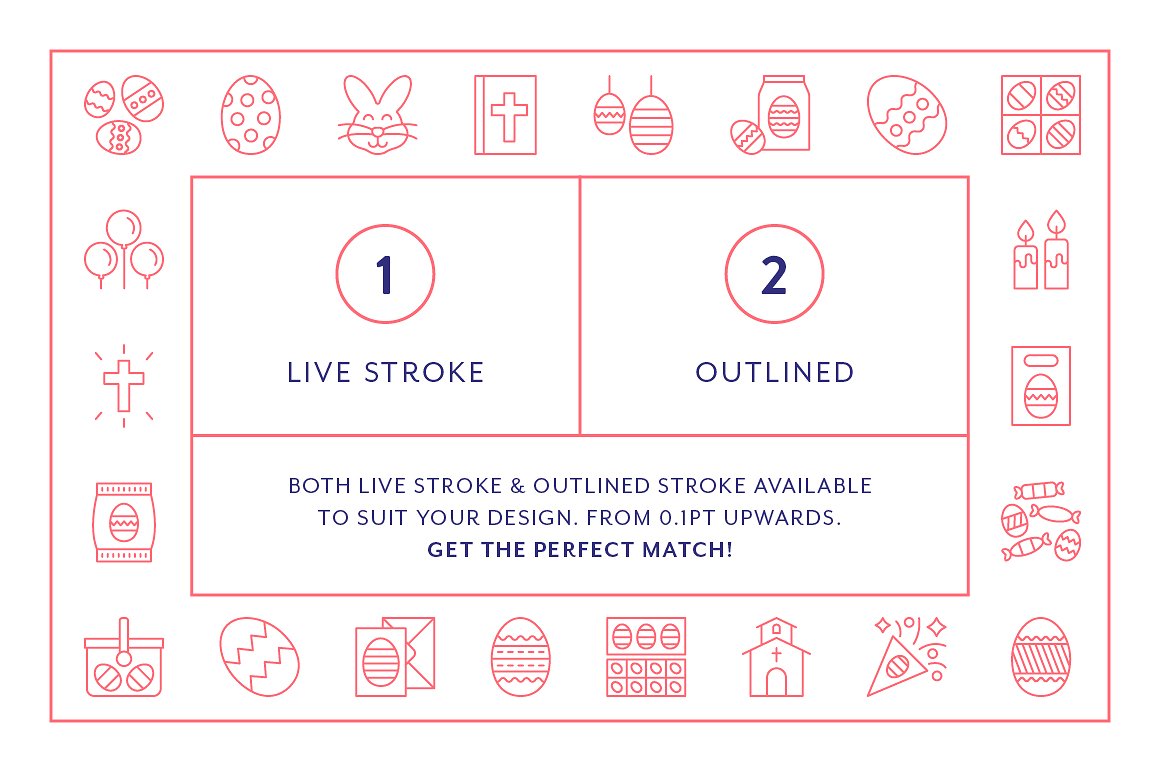 100个复活节线形矢量图标下载[ai,eps,pdf,svg,png]插图(5)