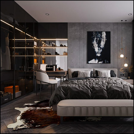 现代卧室室内场景素材之家精选3D模型By Brian Vu 1