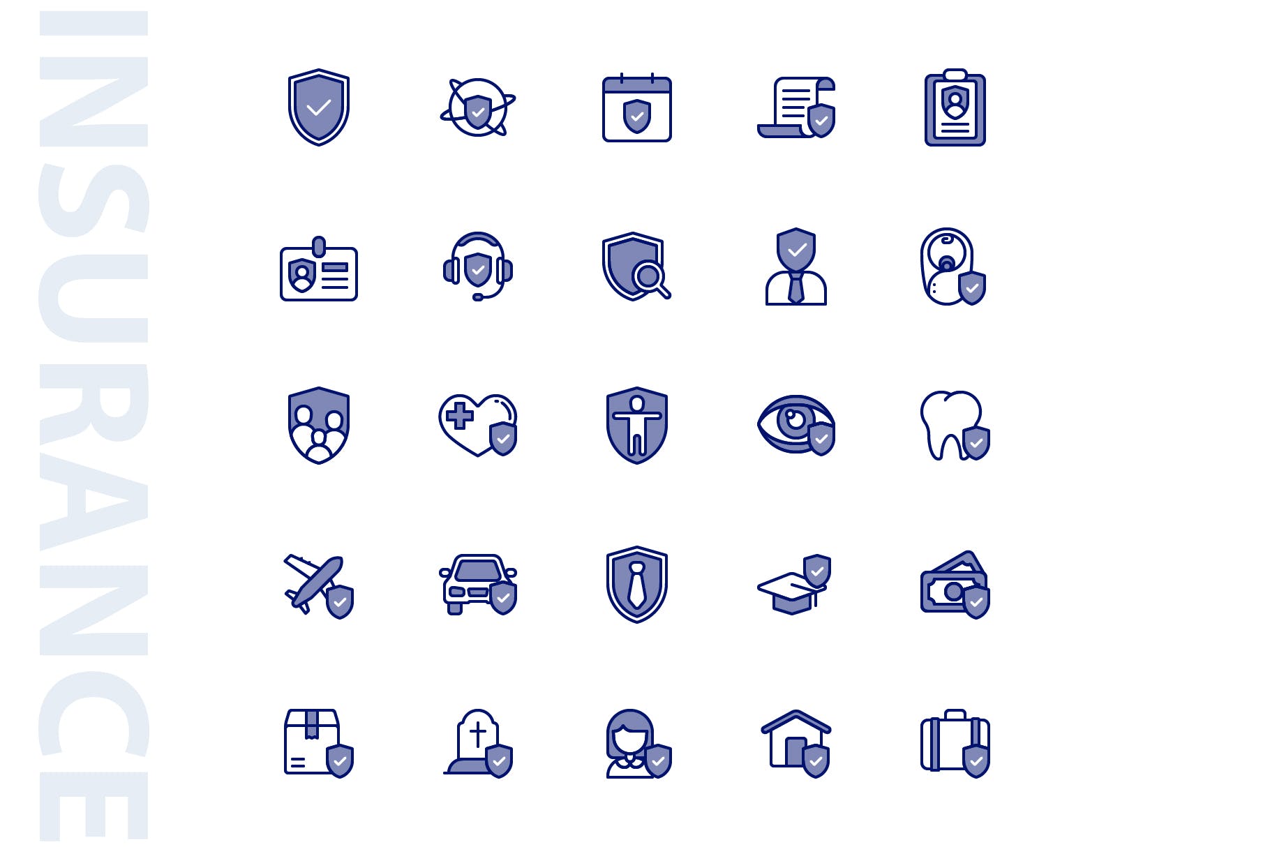 25枚Chromatic设计风格保险行业素材库精选图标素材 Insurance Chromatic插图(3)