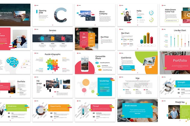 企业SWOT分析PPT模板下载 Corak – Creative Powerpoint Template插图(1)