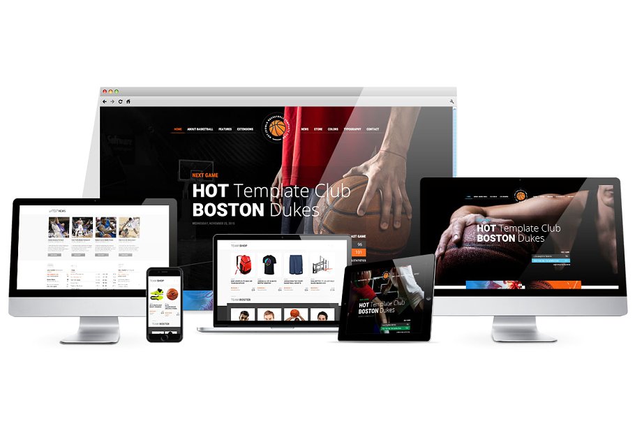 篮球训练营篮球主体Joomla主题模板素材库精选 Hot Basketball插图(1)