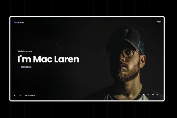 个人简历/作品展示网站设计Ajax网站模板素材库精选 MacLaren – Personal Portfolio Ajax Template