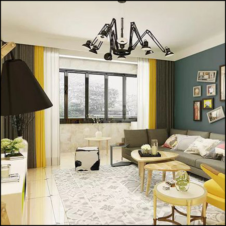 北欧现代客厅场景素材之家精选3D模型