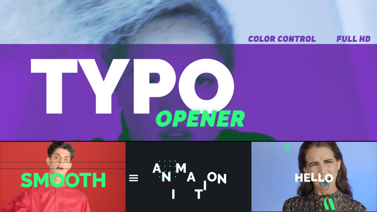 现代时尚的彩色文本动画素材库精选AE模板