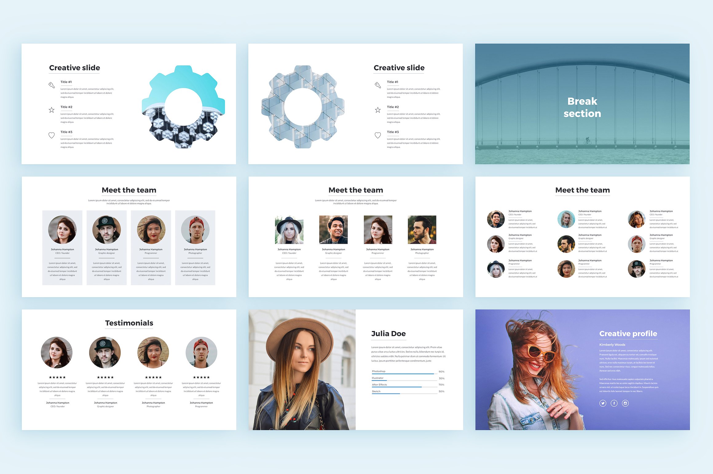 时尚小清新的PPT基调模板插图(5)