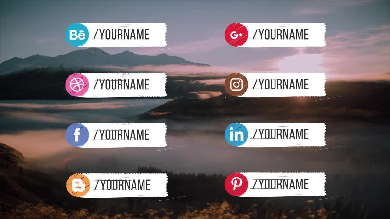 16个下三分之一社交媒体手绘标题素材库精选AE模板