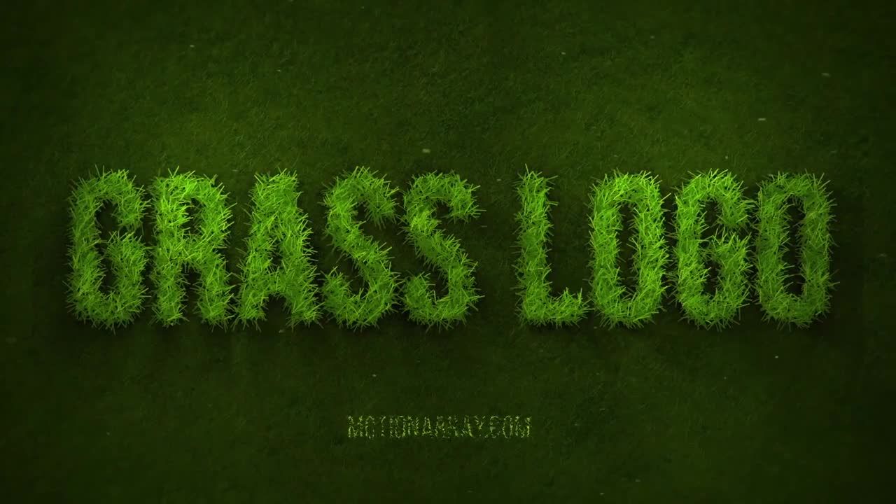 户外活动动画草徽标显示素材库精选AE模板