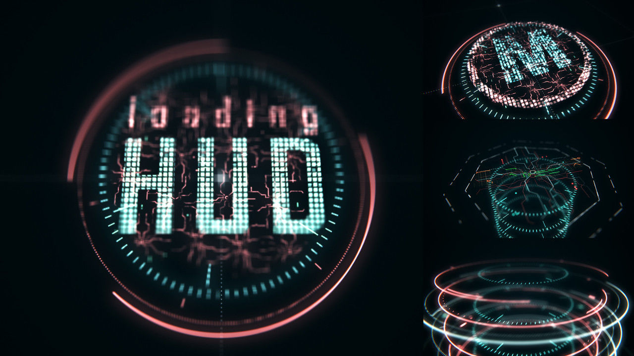 先进时尚创意的数字元素展示徽标素材库精选AE模板