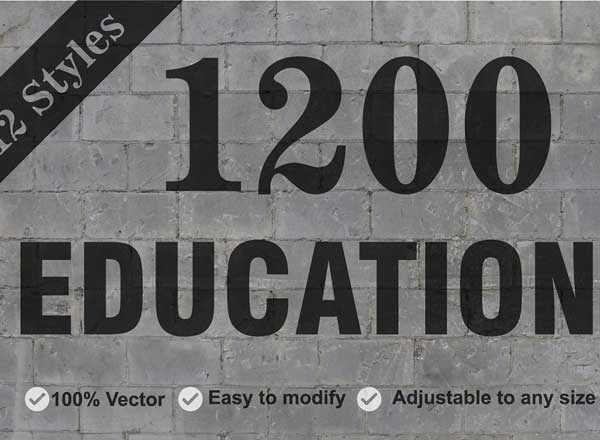 1200枚教育主题图标 Educational 1200 Icons Bundle Pack