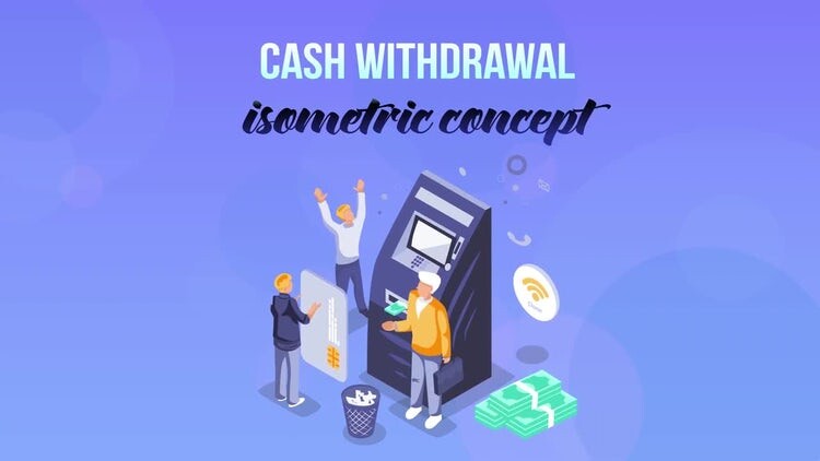 简洁漂亮的现金提取等距概念素材库精选AE模板
