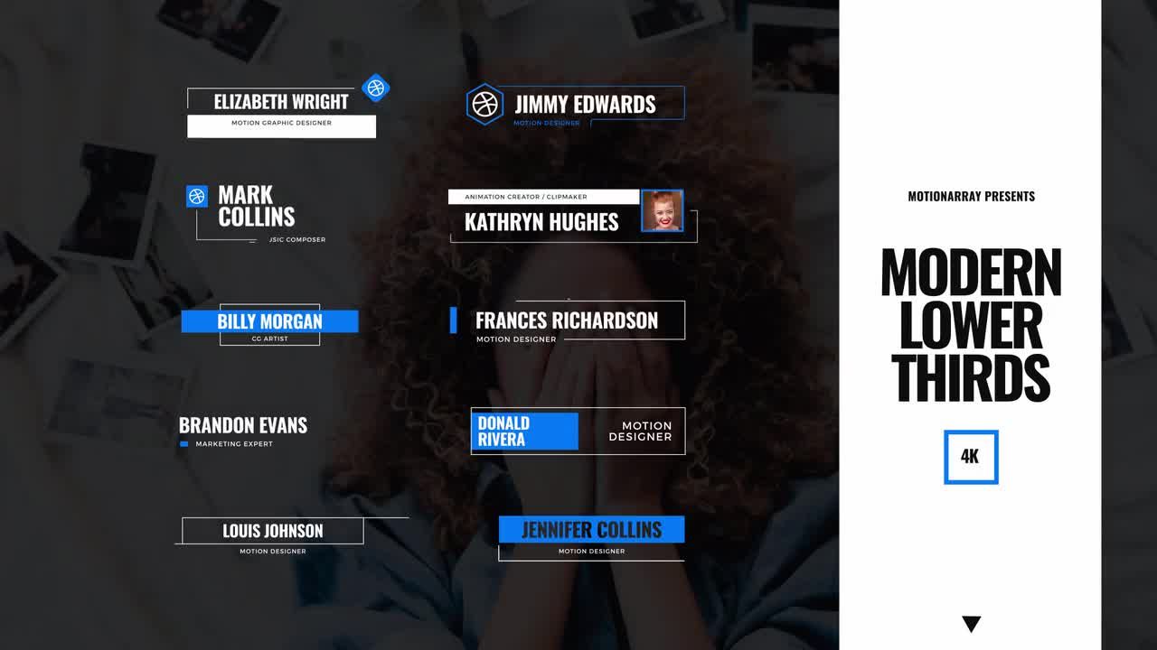 10个动态设计和精致动画的下三分之一素材库精选AE模板