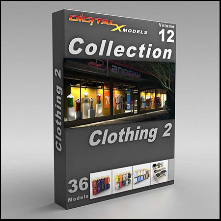 服装店衣服服饰鞋帽广告牌素材之家精选3D模型MAX 3DS FBX OBJ素材