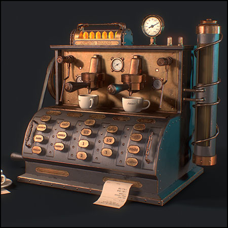 1920年意式咖啡机素材之家精选3D模型