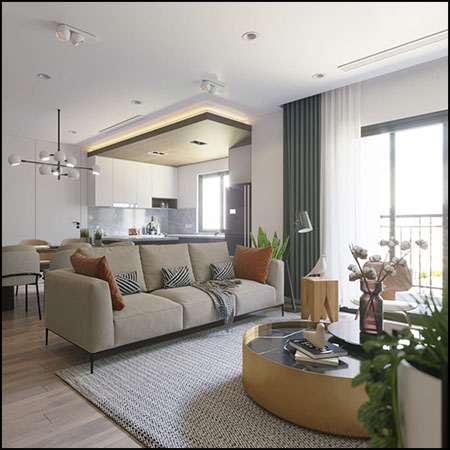 现代客厅和餐厅室内场景素材之家精选3D模型