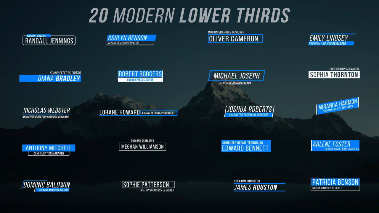 20个平滑外观和动画下三分之一素材库精选AE模板