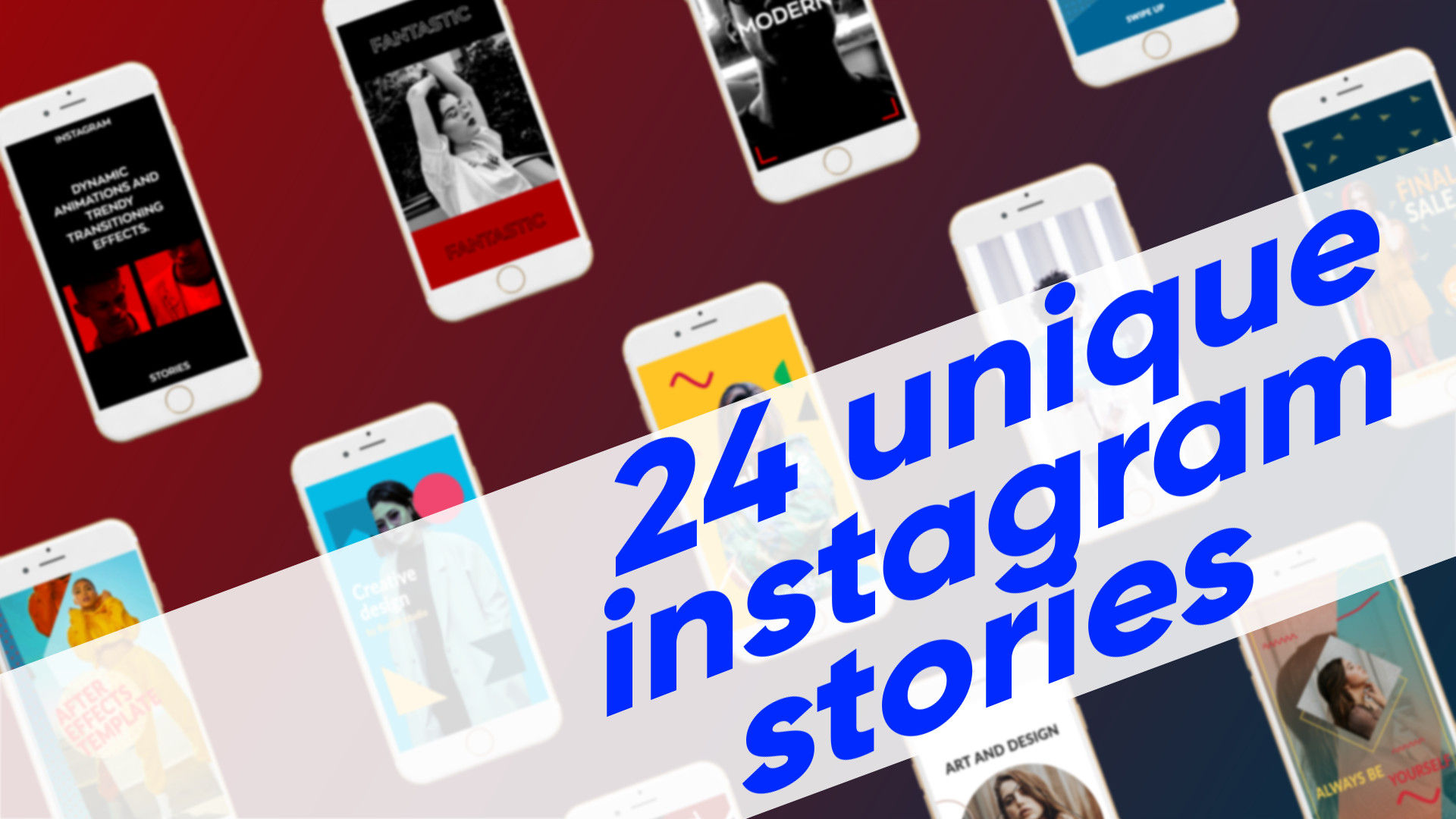 24个时尚文本动画过渡效果图片分享素材库精选AE模板