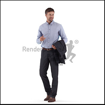 拿着西装的欧美男人素材之家精选3D模型