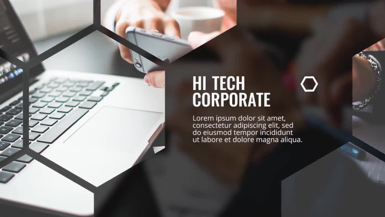 高科技企业六边形效果首映促销PR模板