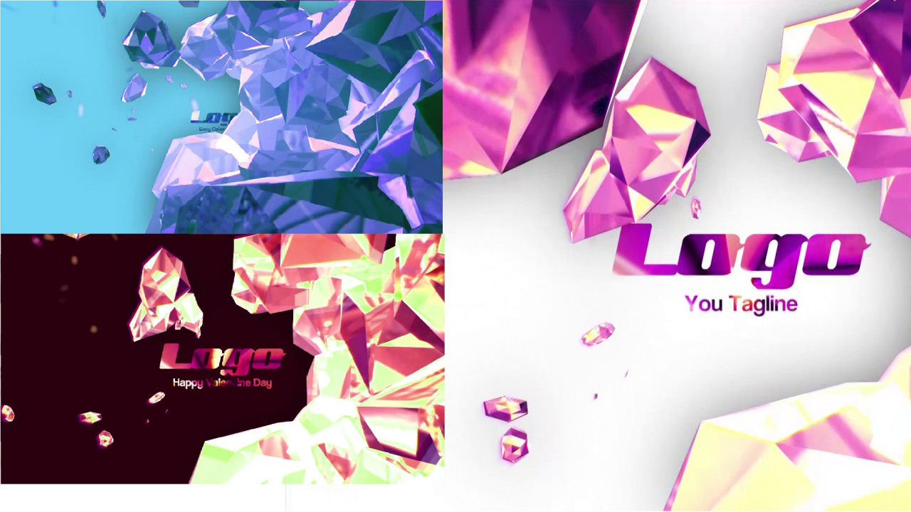 精美3D钻石和光滑的颗粒效果素材库推荐Pr模板