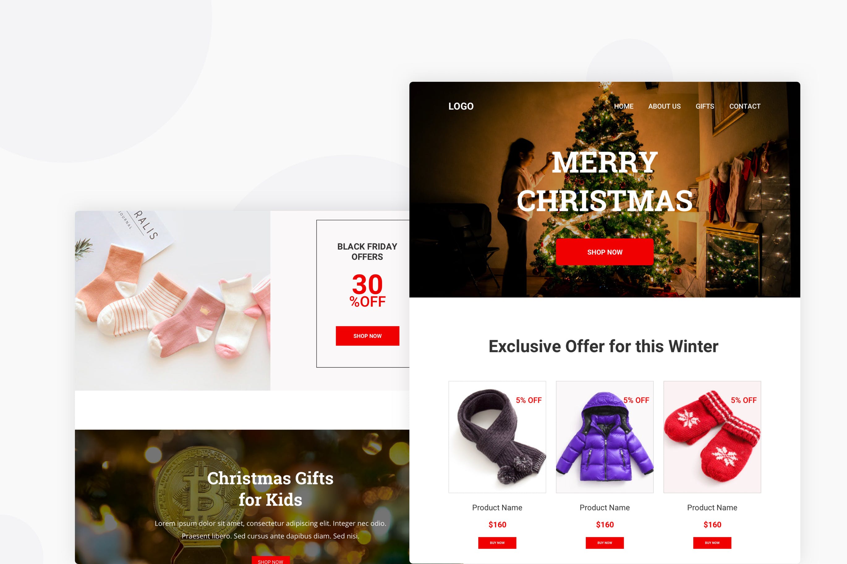 圣诞节折扣活动EDM推广邮件模板 Merry Christmas Sale – Email Newsletter插图