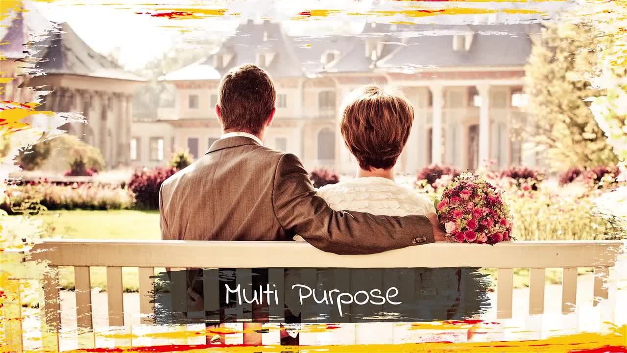 笔刷遮罩转场相册幻灯片展示视频特效素材库精选AE模板